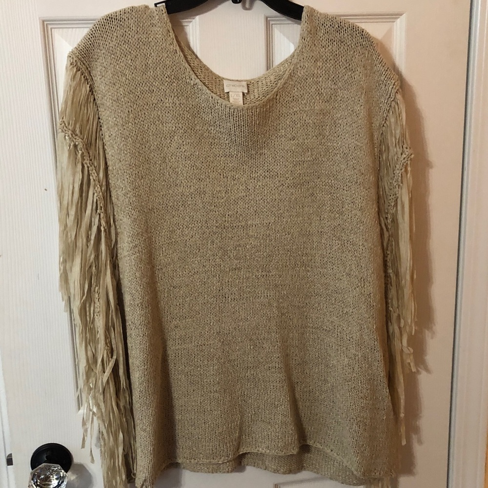 Chicos Women’s Fringed Top Size L/XL